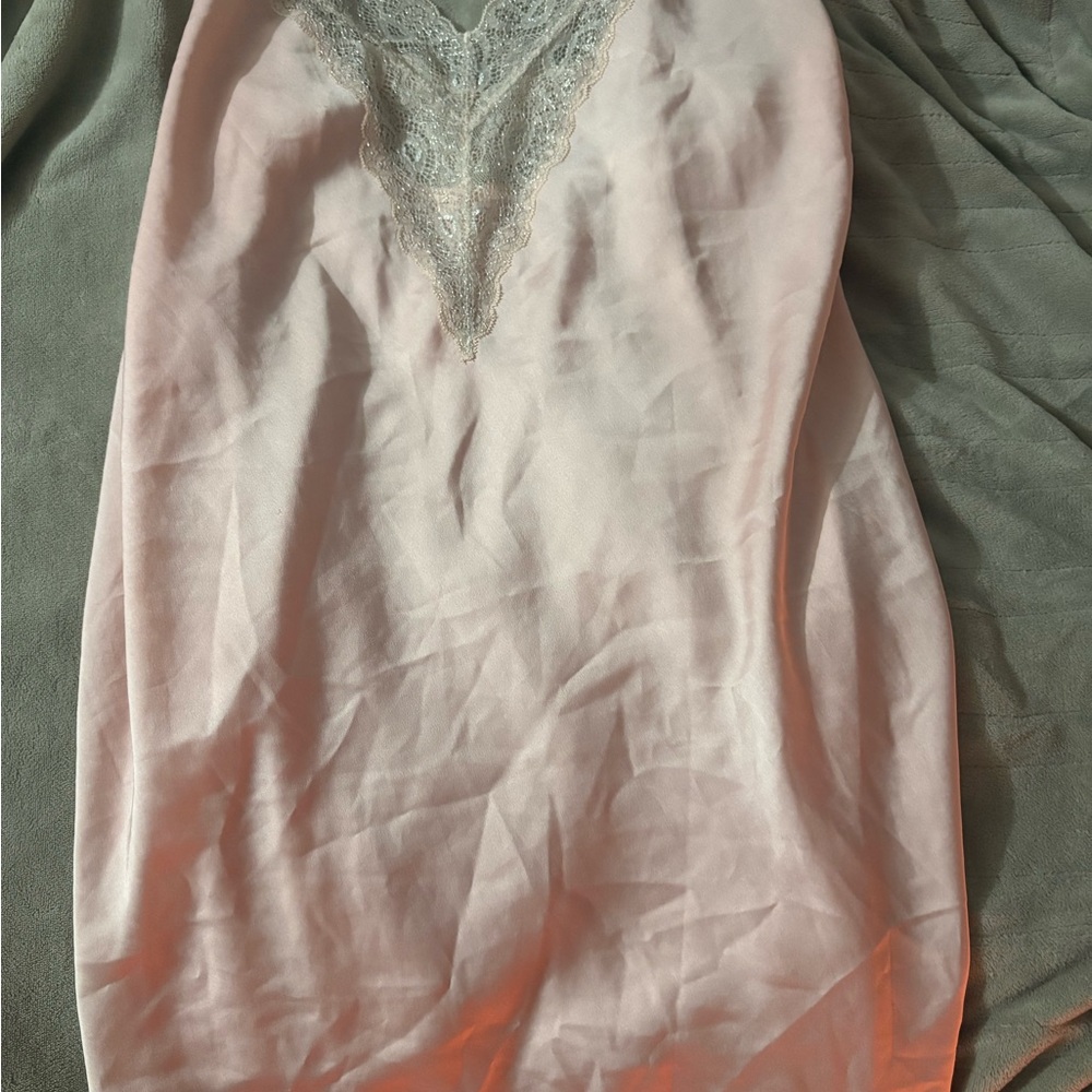 Halston Heritage Blush Lace slip dress vintage